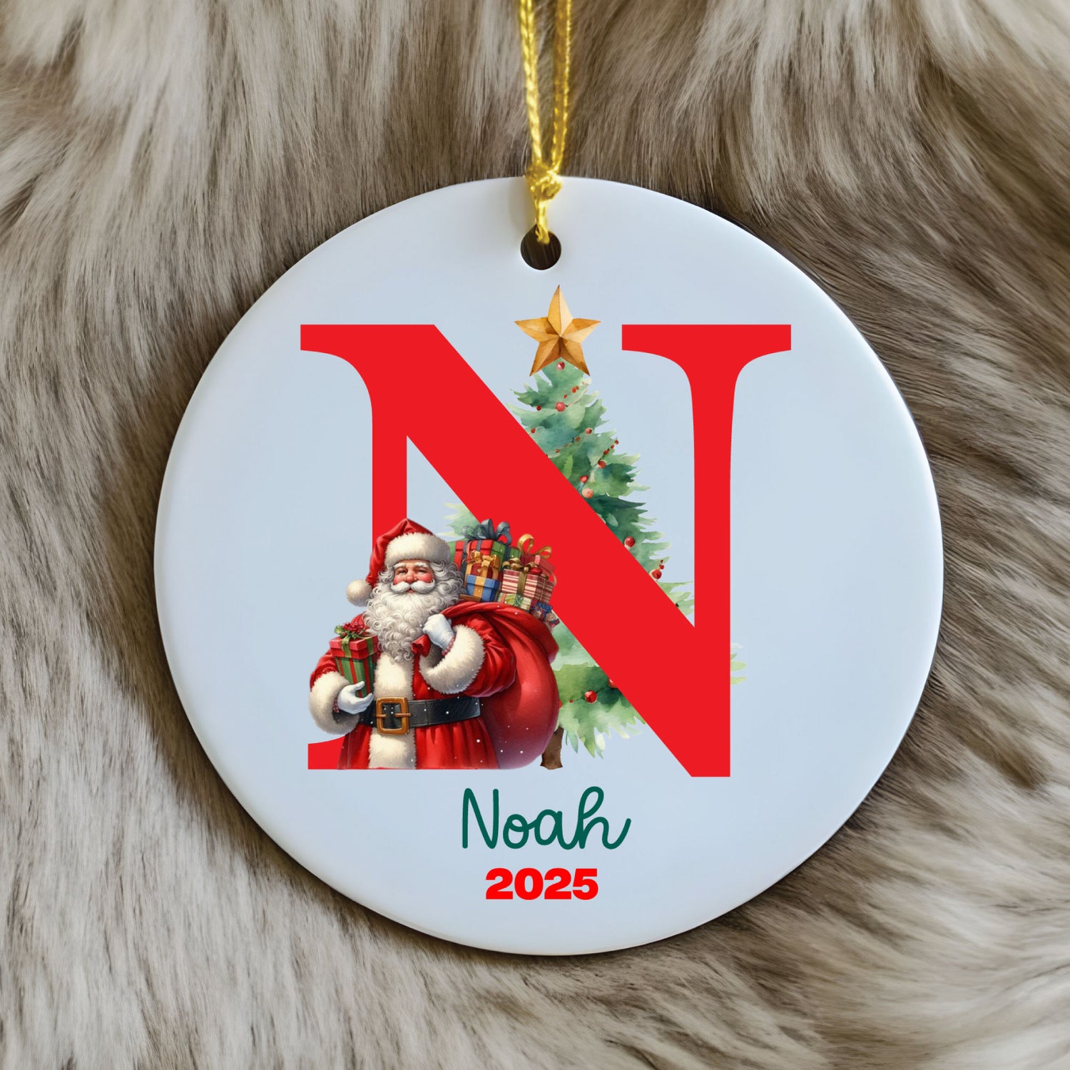 Custom Initial Christmas Ornament With Name