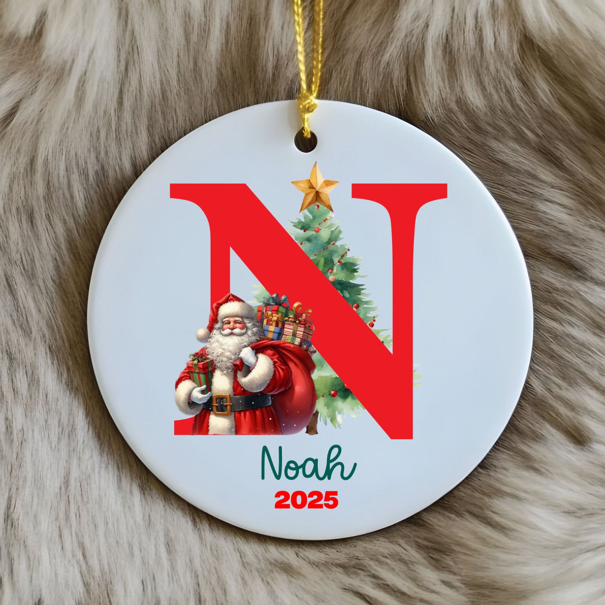 Custom Initial Christmas Ornament With Name