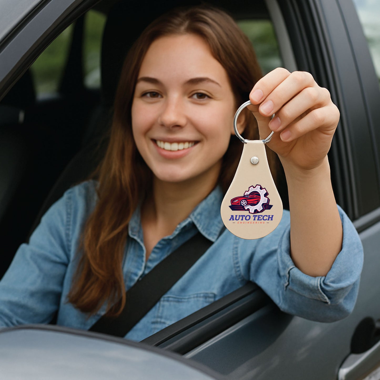 Custom Leather Key Ring Fob Kit