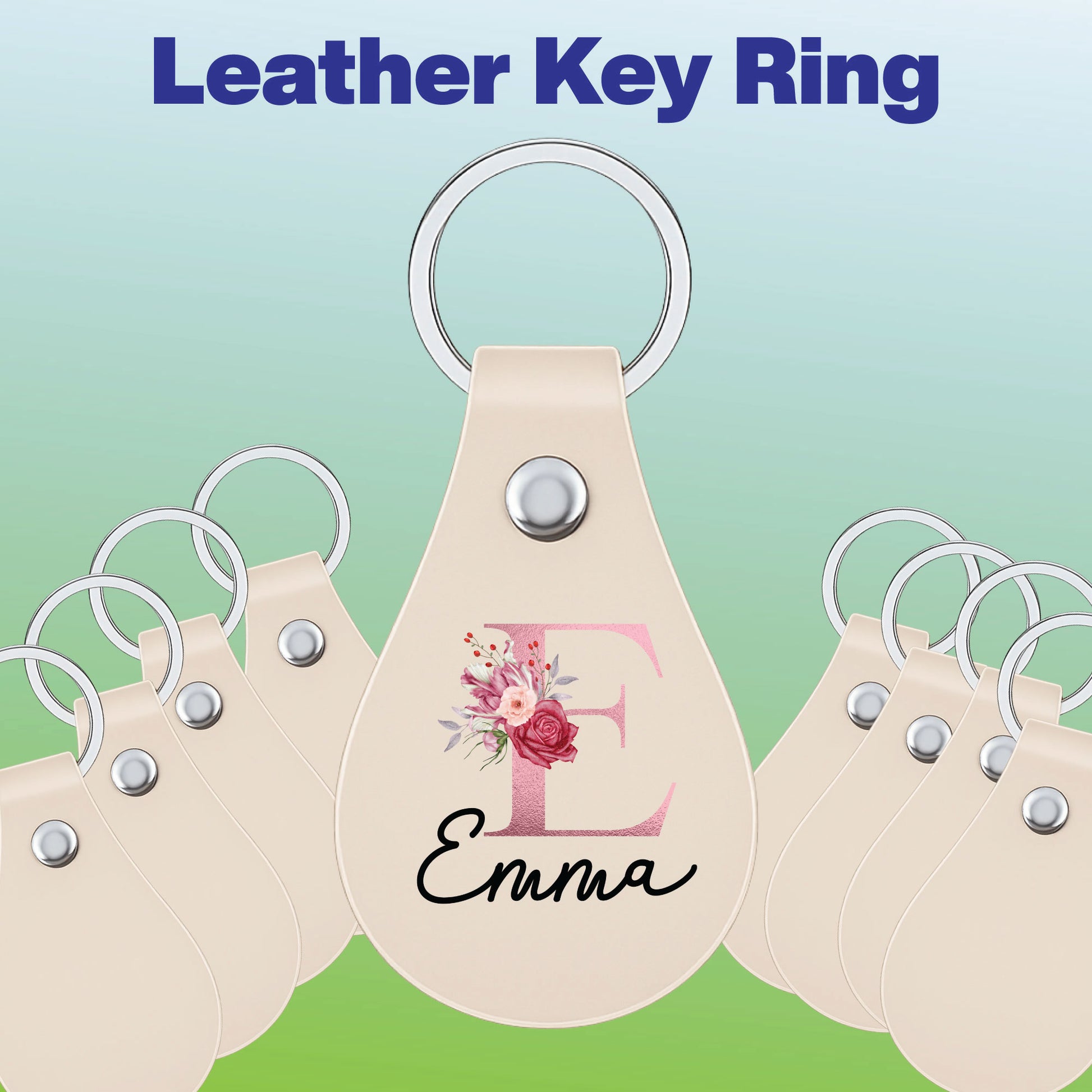 Custom Leather Key Ring Fob Kit