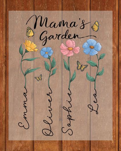 Custom Mama's Garden Mother Day DTF Transfer