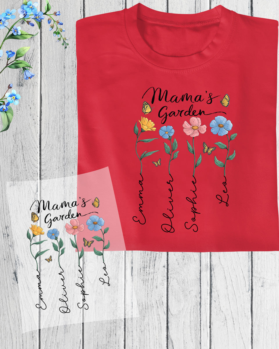 Custom Mama's Garden Mother Day DTF Transfer