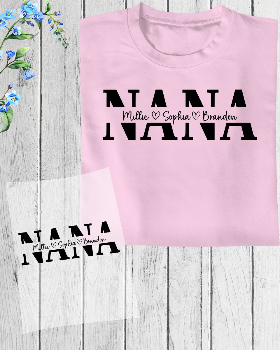 Custom Nana DTF Transfer With Kids Name