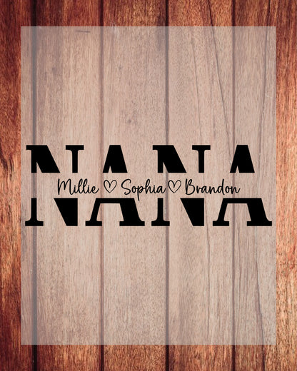 Custom Nana DTF Transfer With Kids Name