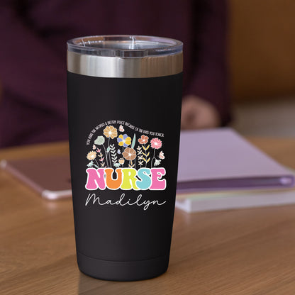 Custom Nurse Floral Coffee Mug Tumbler