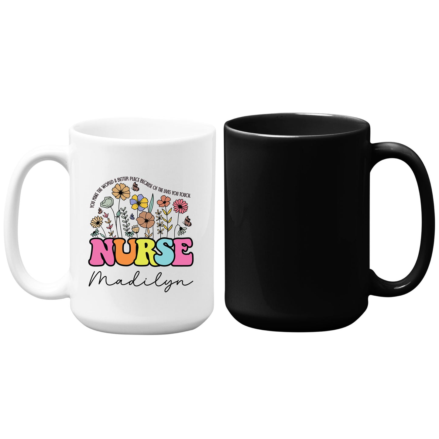 Custom Nurse Floral Coffee Mug Tumbler