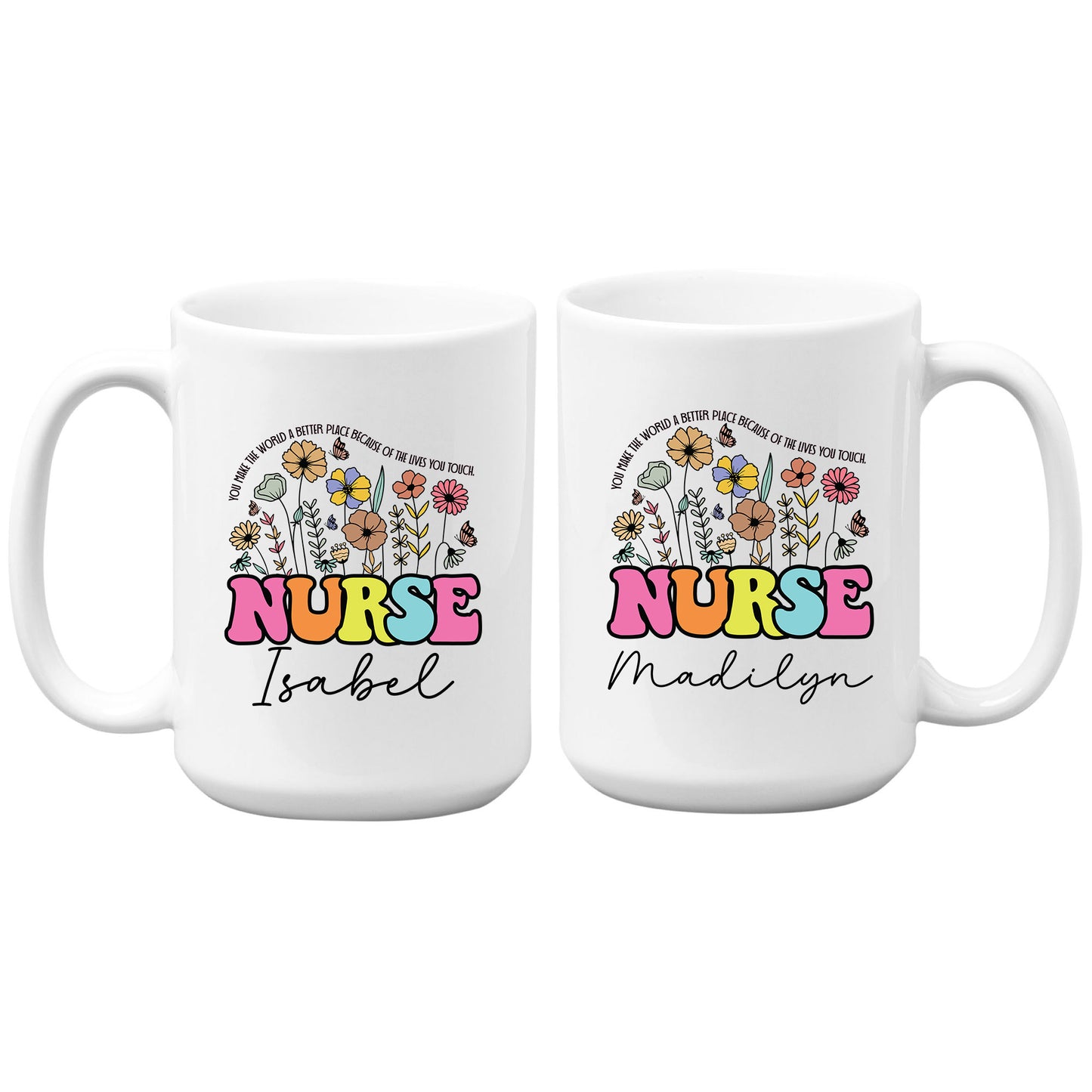 Custom Nurse Floral Coffee Mug Tumbler