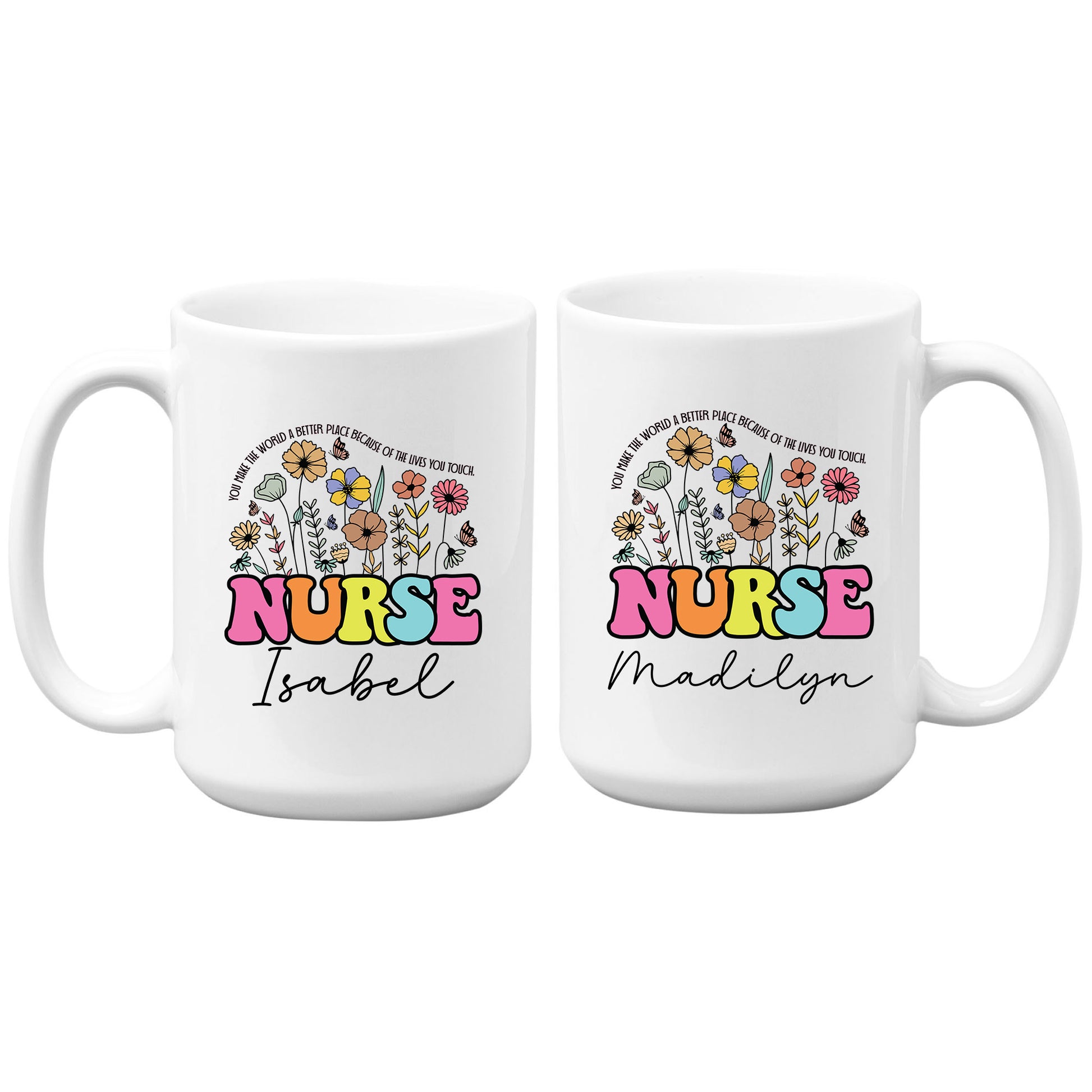 Custom Nurse Floral Coffee Mug Tumbler