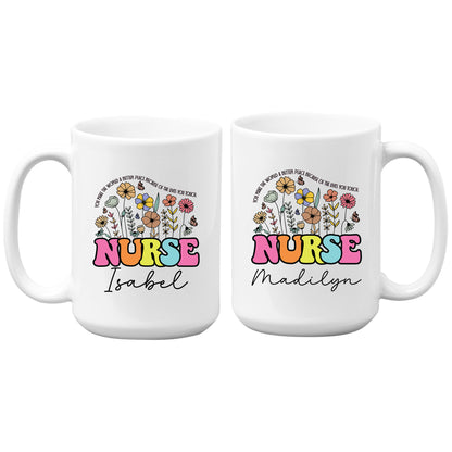 Custom Nurse Floral Coffee Mug Tumbler