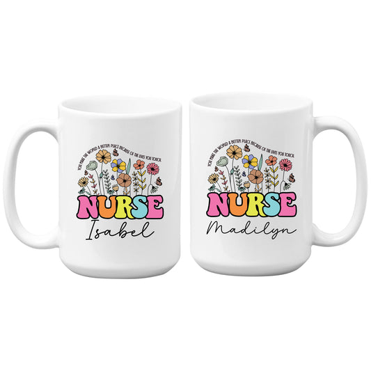 Custom Nurse Floral Coffee Mug Tumbler