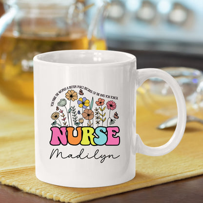 Custom Nurse Floral Coffee Mug Tumbler