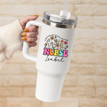 Custom Nurse Floral Coffee Mug Tumbler