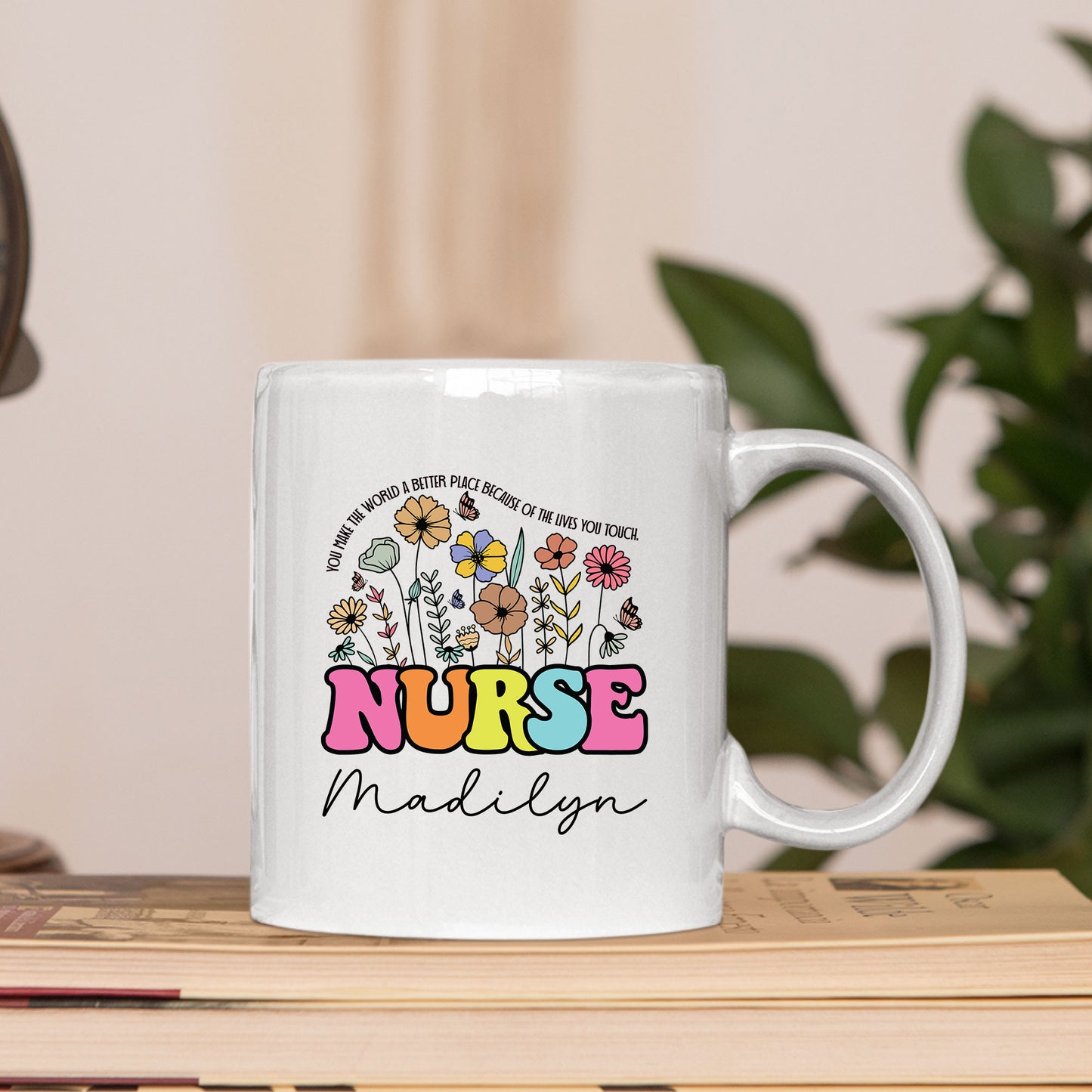 Custom Nurse Floral Coffee Mug Tumbler