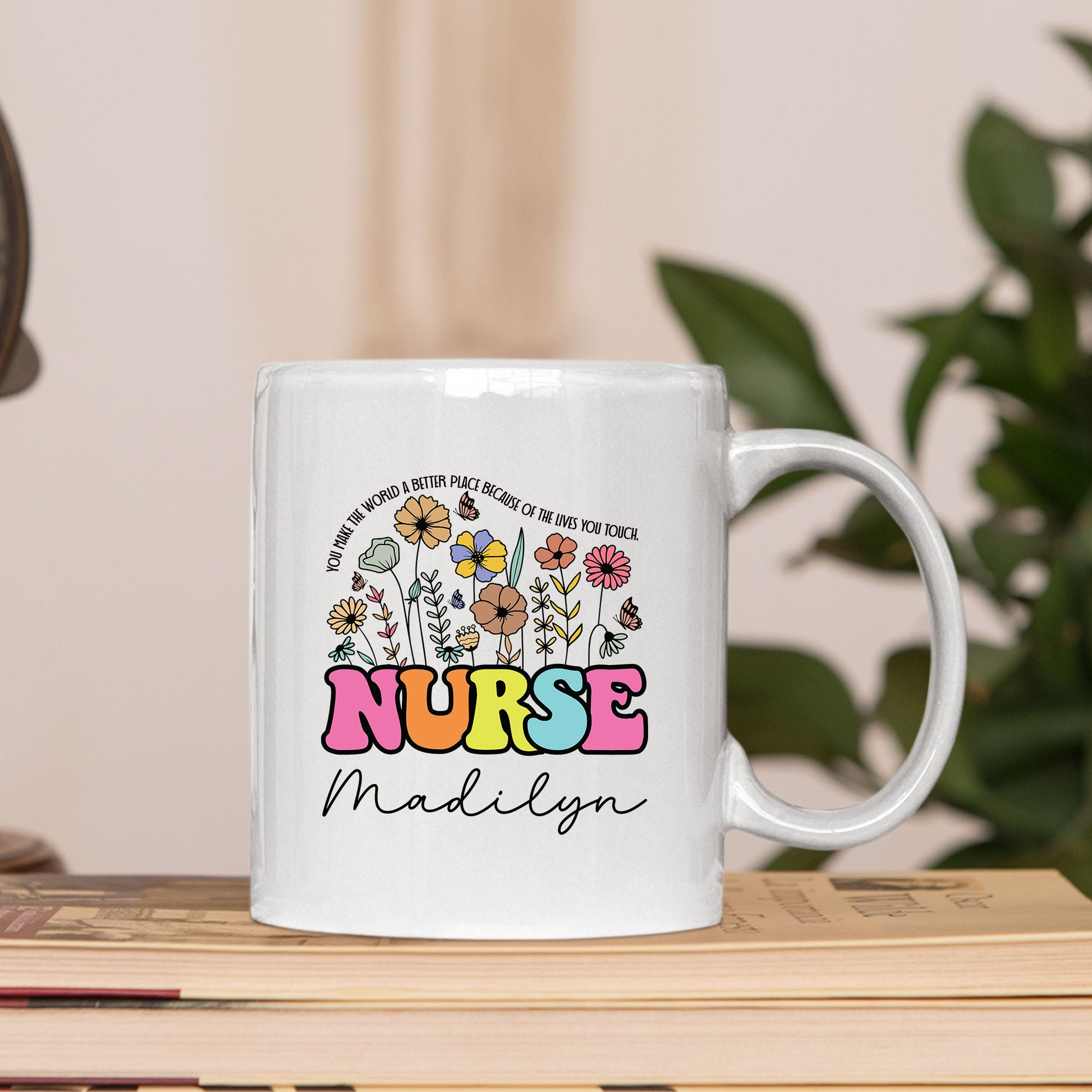 Custom Nurse Floral Coffee Mug Tumbler