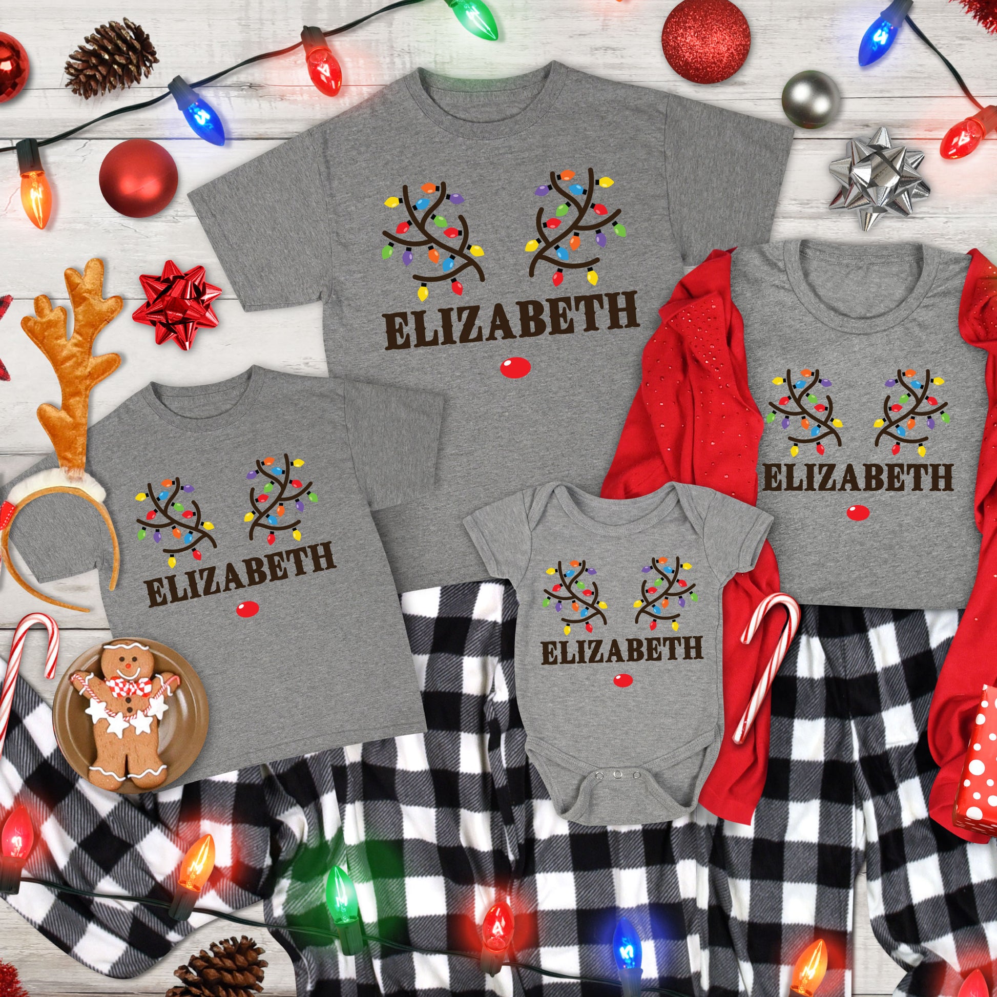 Custom Reindeer Family Christmas DTF Transfer
