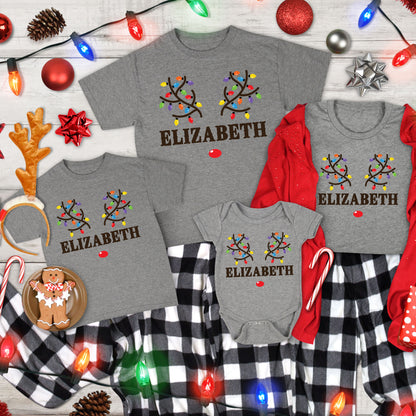 Custom Reindeer Family Christmas DTF Transfer