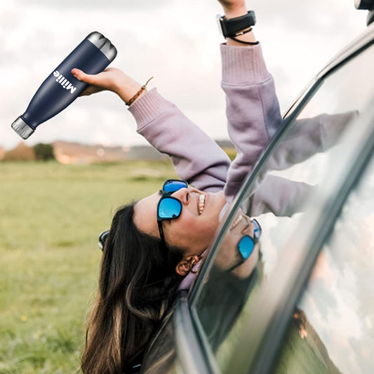 Custom Stainless Steel Water Bottle Insulated Double Wall Metal Sport Reusable Water Bottles - 17 oz