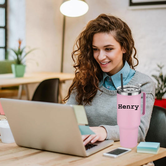 Custom Tumbler Insulated Stainless Steel Tumbler with Handle - 40 oz