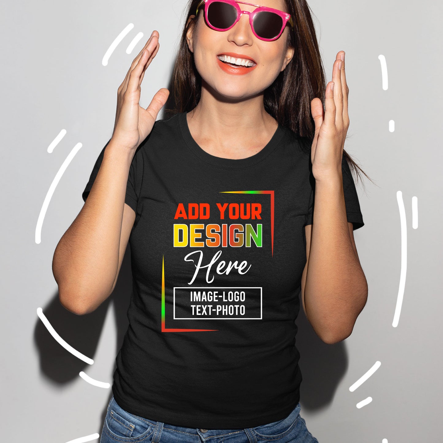 Custom Women's T Shirts With Your Photo Logo Designs Personalized Ladies Tees Girls Party Tops Customizable Shirt for Women