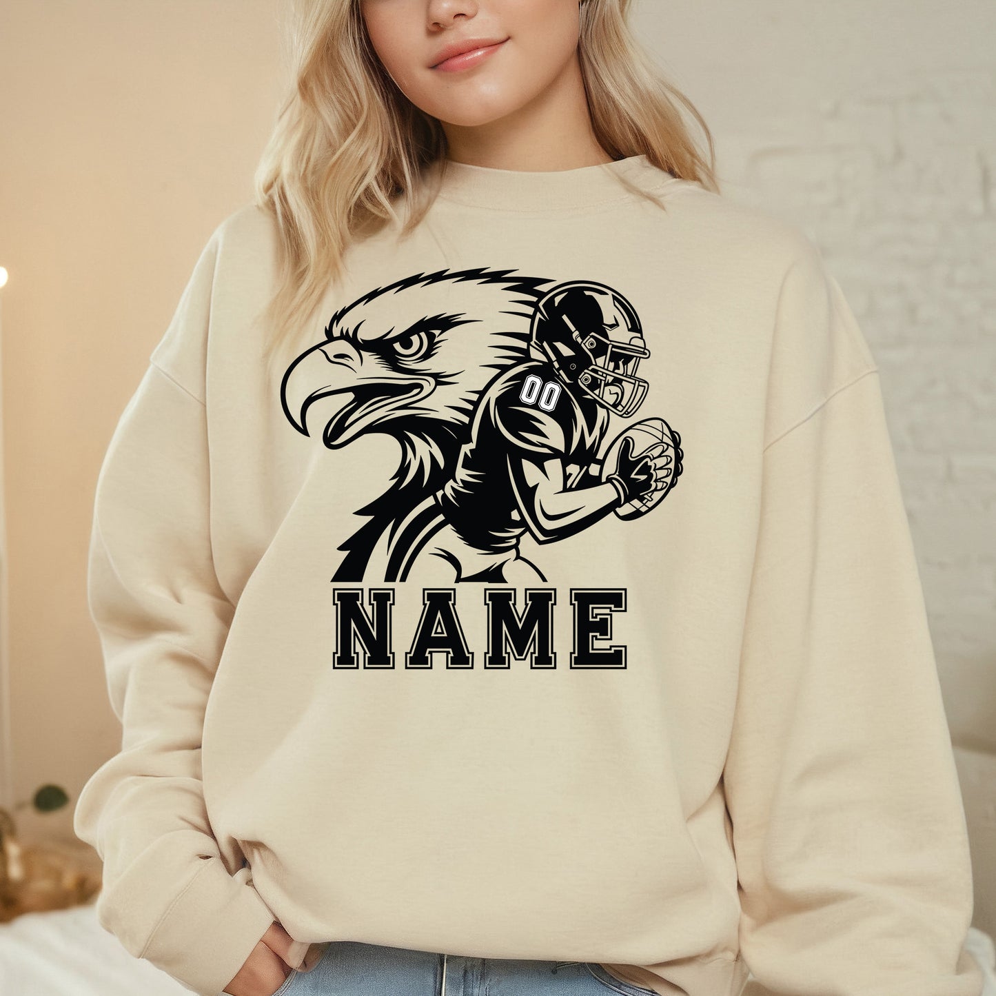 Customized Eagle Football DTF Transfer Ready to Press