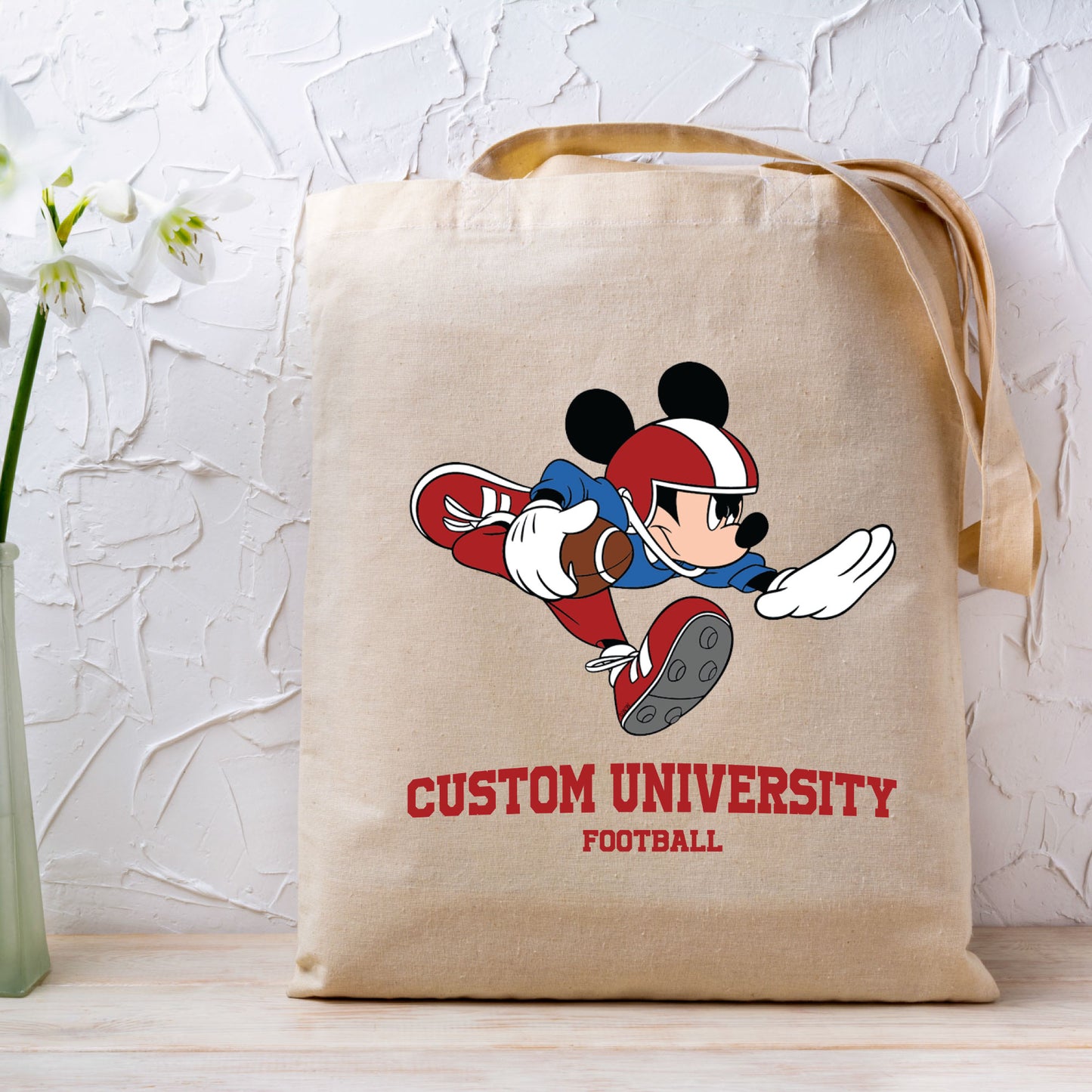 Custom University Football DTF Transfer Ready to Press, Personalized Cartoon Character Football Heat Transfer For Shirt, UV Sticker Prints