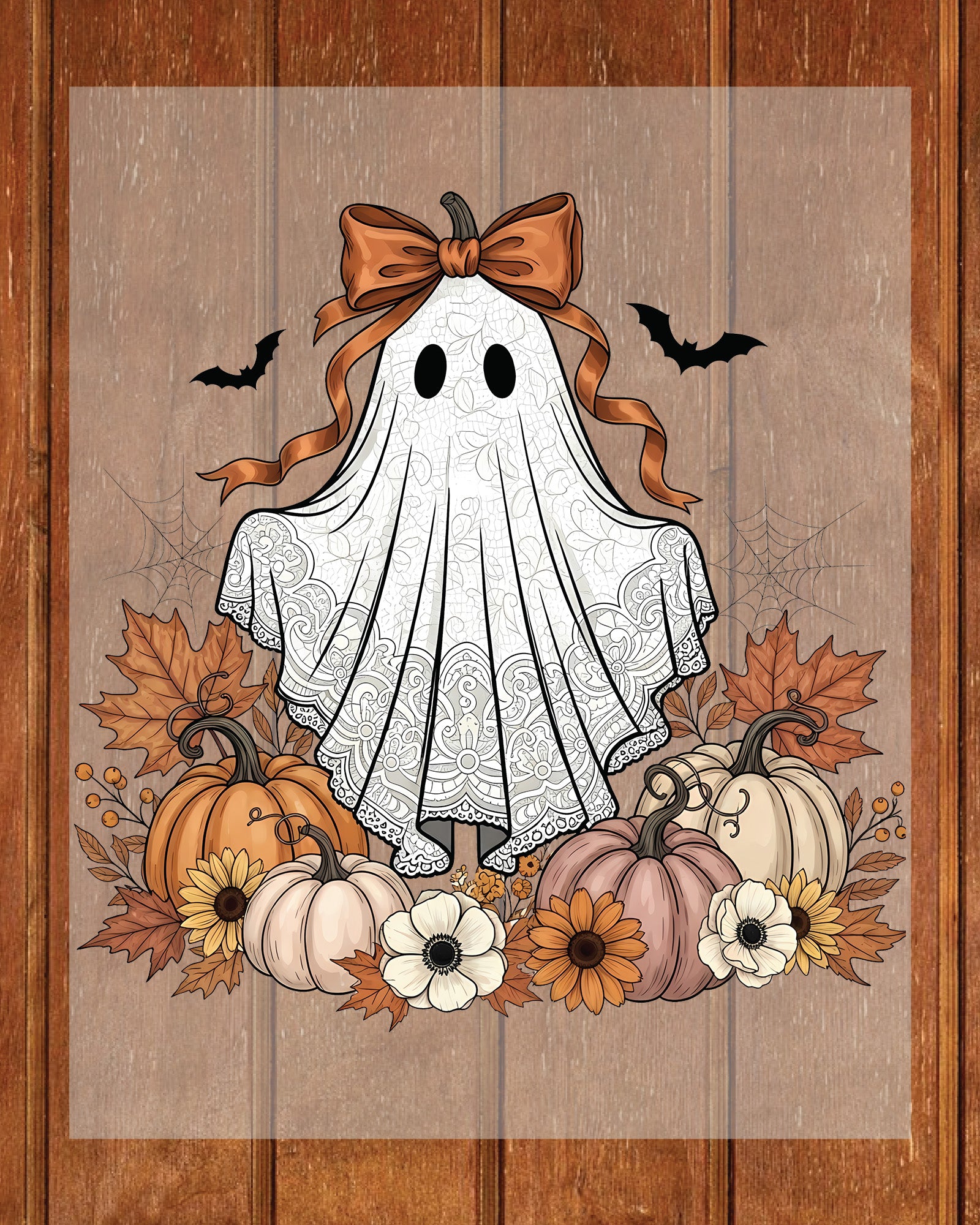 Cute Floral Halloween Lace Ghost Fall DTF Transfer