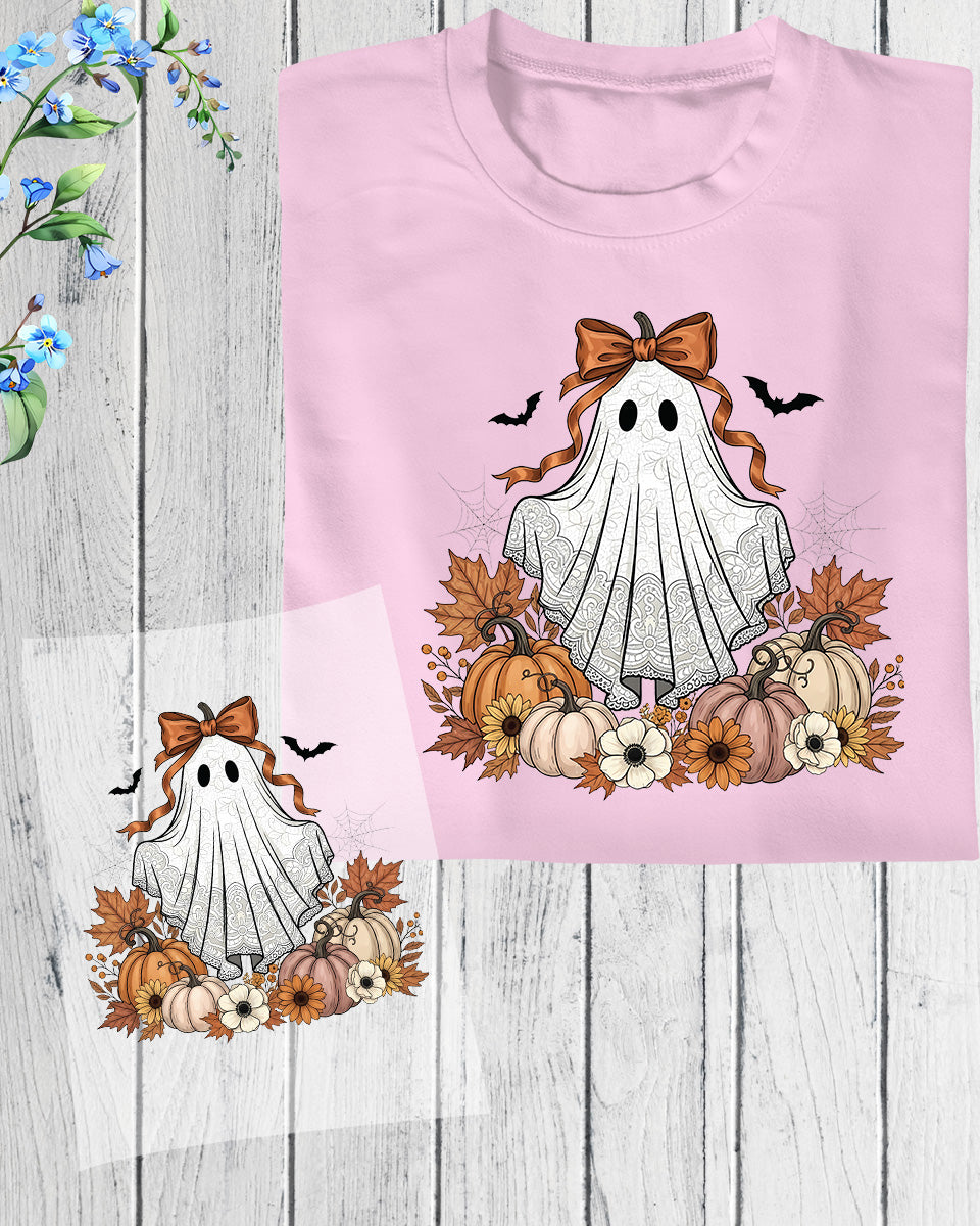 Cute Floral Halloween Lace Ghost Fall DTF Transfer