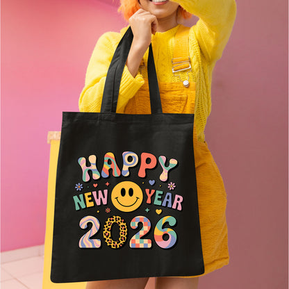 Cute Smiley New Year 2026 Graphic DTF Transfer, Ready to Press Heat Transfer for Shirts, Fun Festive New Year 2026 Design, UV Sticker