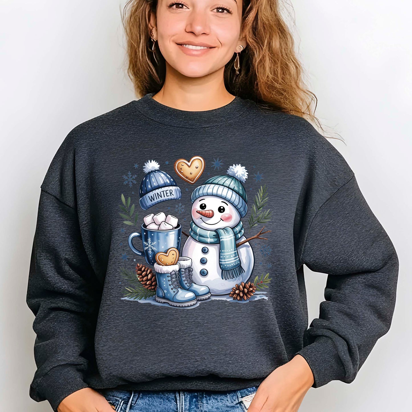 Cute Snowman Christmas DTF Transfer ready to Press, Funny Christmas Heat Transfer for Shirts, Winter Holiday X-mas UV Sticker