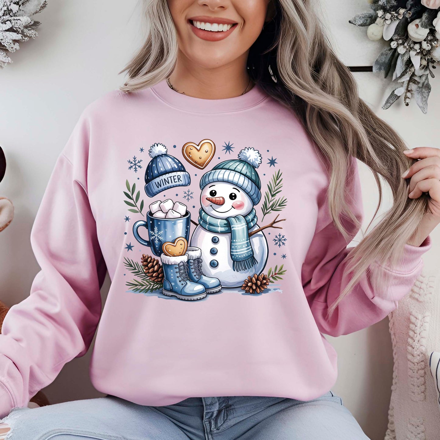 Cute Snowman Christmas DTF Transfer ready to Press, Funny Christmas Heat Transfer for Shirts, Winter Holiday X-mas UV Sticker