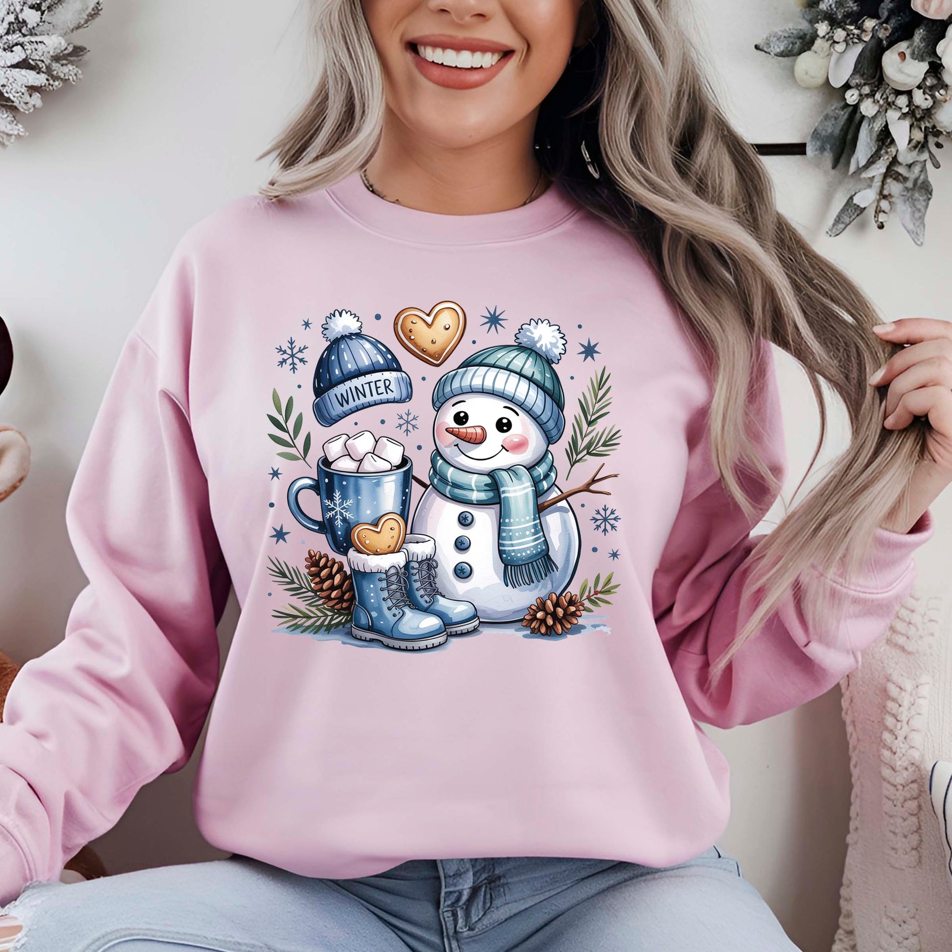 Cute Snowman Christmas DTF Transfer ready to Press, Funny Christmas Heat Transfer for Shirts, Winter Holiday X-mas UV Sticker