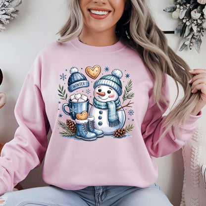 Cute Snowman Christmas DTF Transfer ready to Press, Funny Christmas Heat Transfer for Shirts, Winter Holiday X-mas UV Sticker