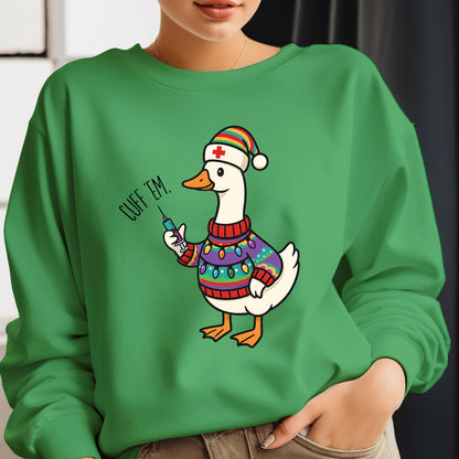 Cuff Em Nurse Christmas Sweatshirt, Nurse Practitioner Shirt, Funny Goose Nurse Sweater, Medical Humor Christmas Tees