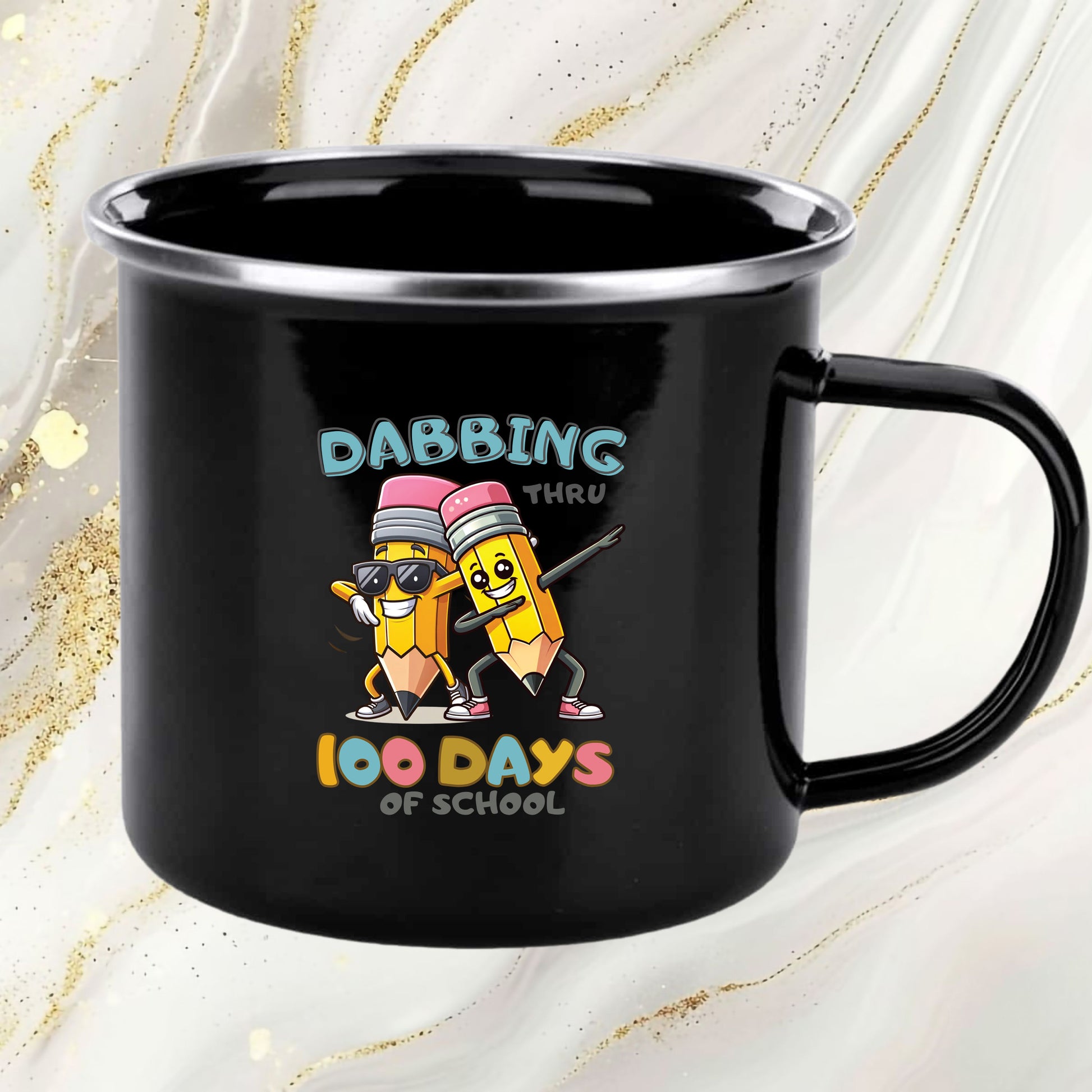 Dabbing Thru 100 Days of School DTF Transfer, Ready to Press Heat Transfer for Shirts, Fun 100 Days of School Kids Design, UV Sticker