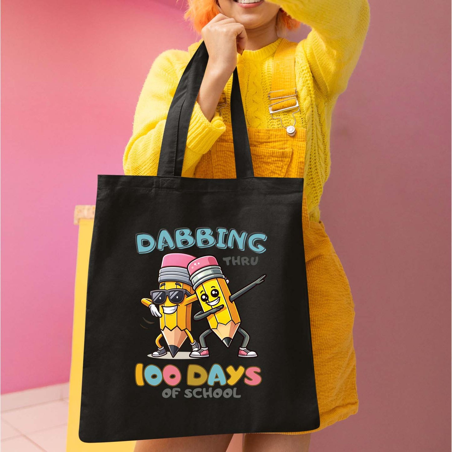 Dabbing Thru 100 Days of School DTF Transfer, Ready to Press Heat Transfer for Shirts, Fun 100 Days of School Kids Design, UV Sticker