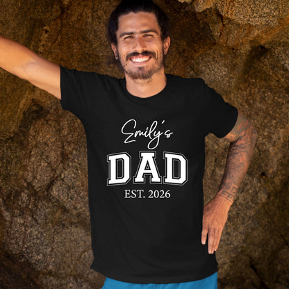 Personalized Dad Sweatshirt With Kid Name, Christmas Gift for Daddy, Custom Dad Shirts, Dad with Child Name Tees