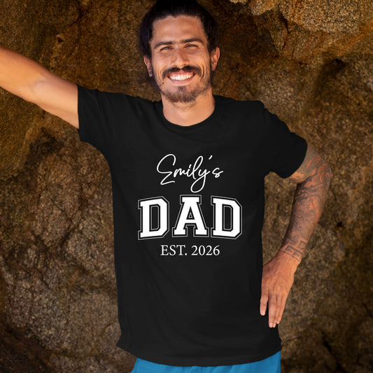 Personalized Dad Sweatshirt With Kid Name, Christmas Gift for Daddy, Custom Dad Shirts, Dad with Child Name Tees