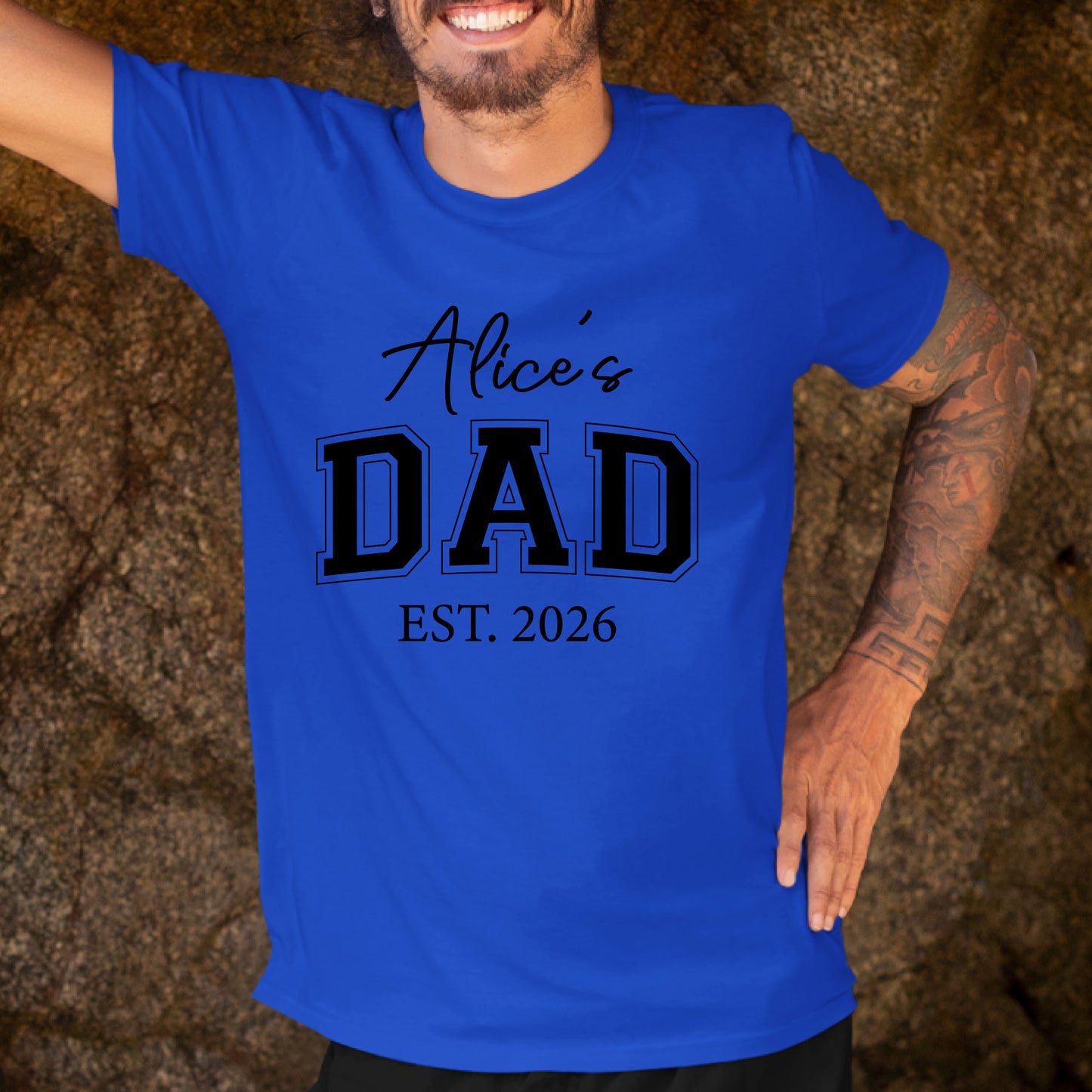 Personalized Dad Sweatshirt With Kid Name, Christmas Gift for Daddy, Custom Dad Shirts, Dad with Child Name Tees