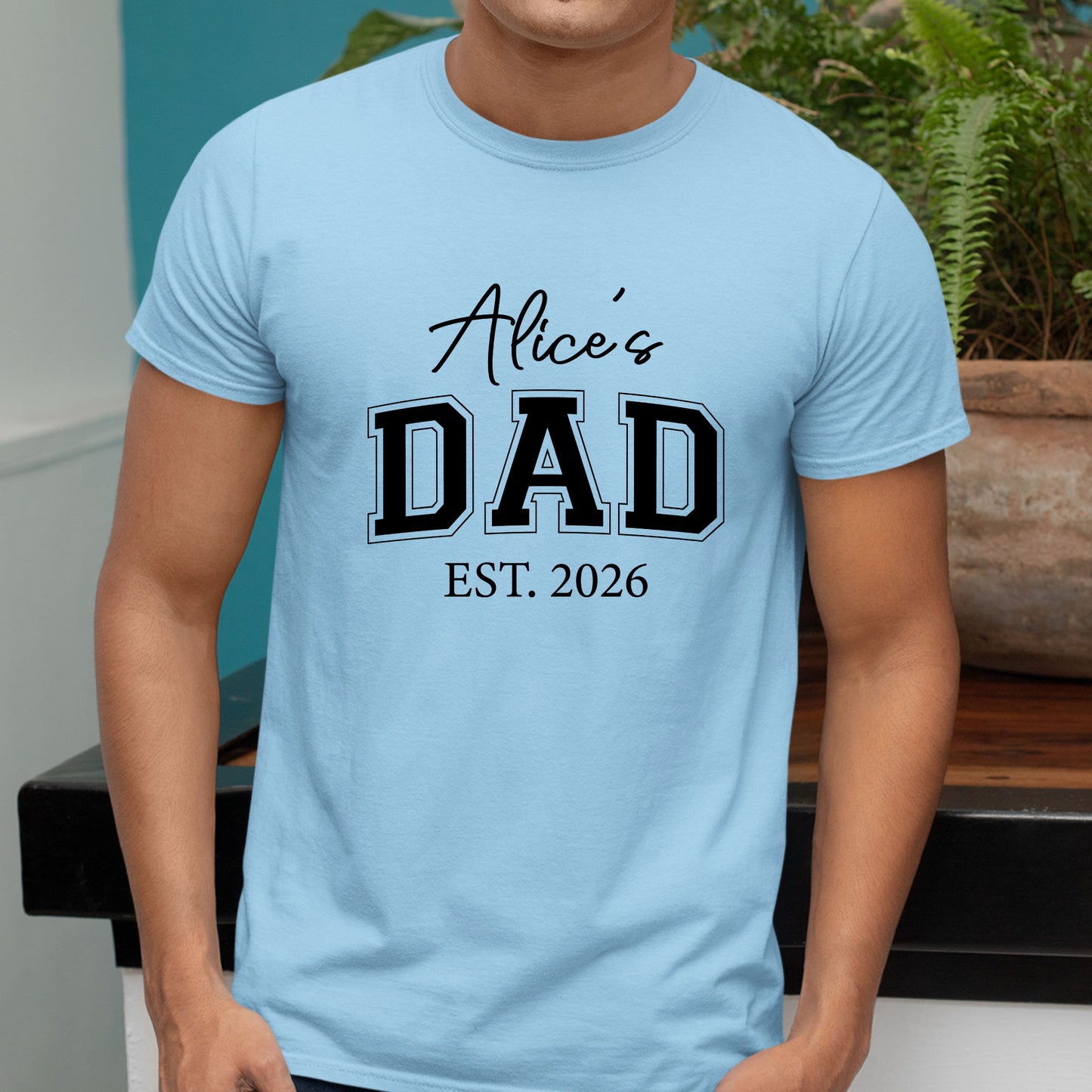 Personalized Dad Sweatshirt With Kid Name, Christmas Gift for Daddy, Custom Dad Shirts, Dad with Child Name Tees