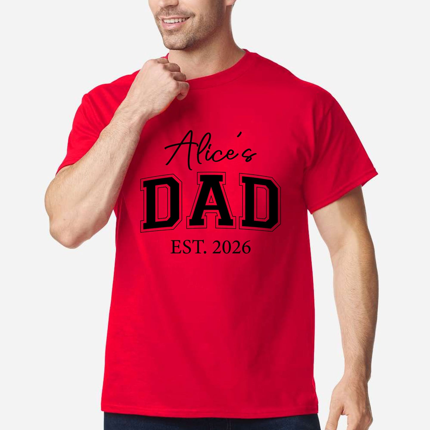 Personalized Dad Sweatshirt With Kid Name, Christmas Gift for Daddy, Custom Dad Shirts, Dad with Child Name Tees