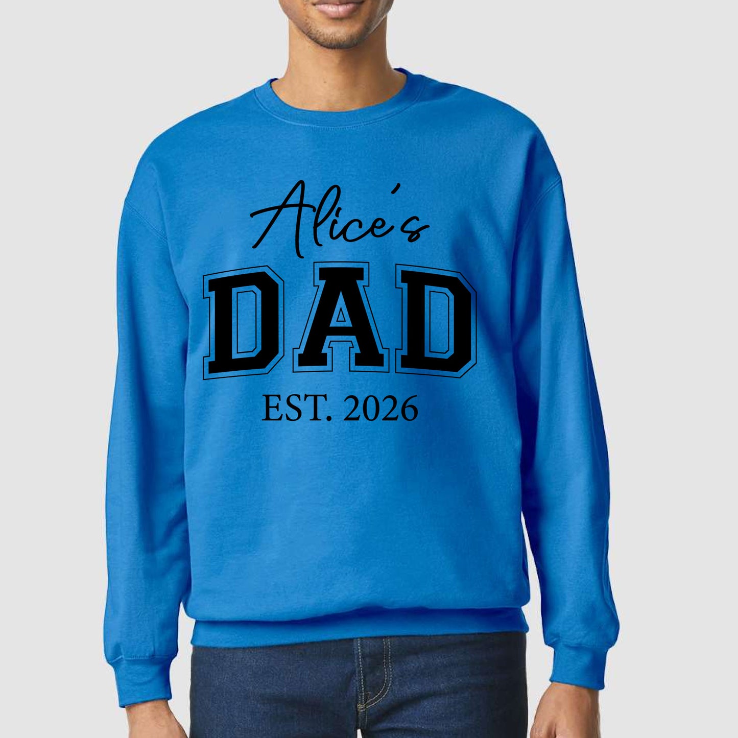 Personalized Dad Sweatshirt With Kid Name, Christmas Gift for Daddy, Custom Dad Shirts, Dad with Child Name Tees