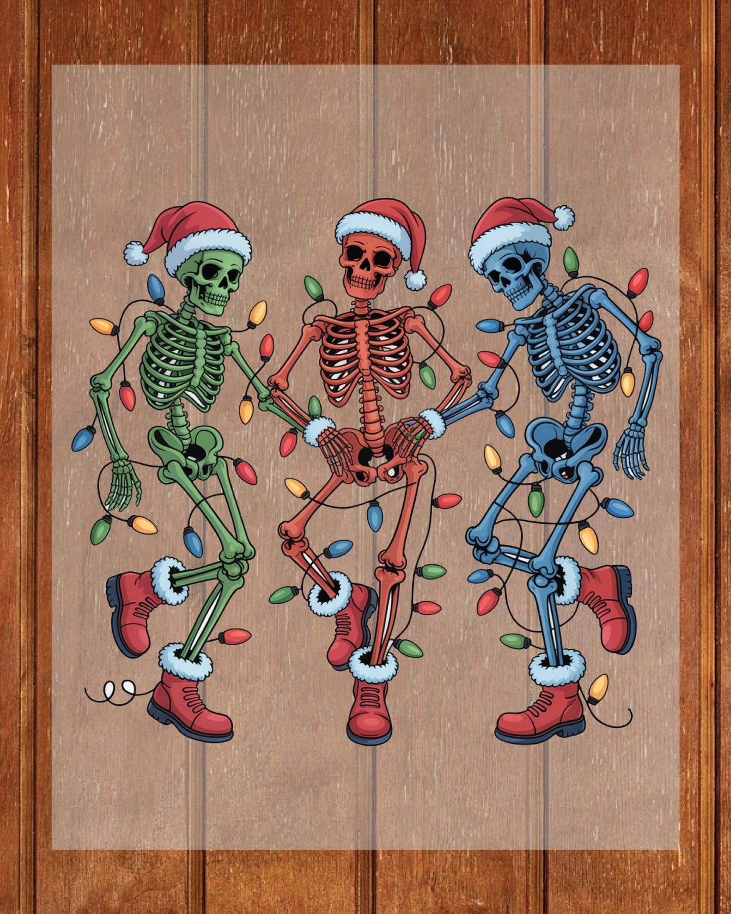 Dancing Skeleton Christmas DTF Transfer