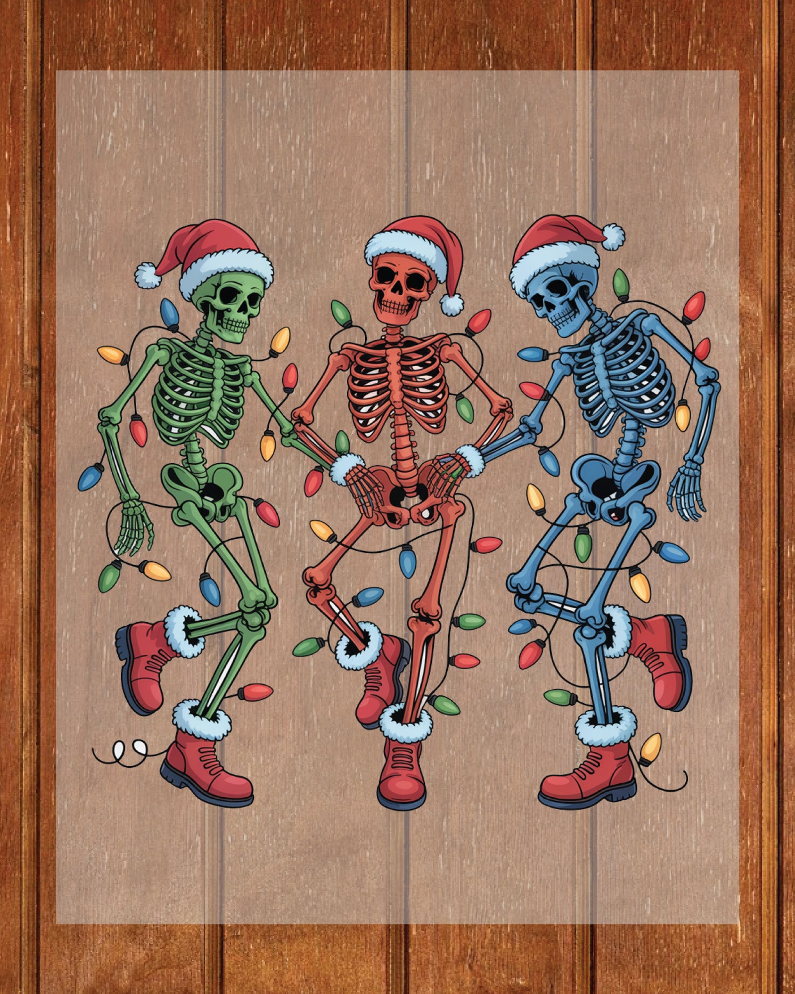 Dancing Skeleton Christmas DTF Transfer