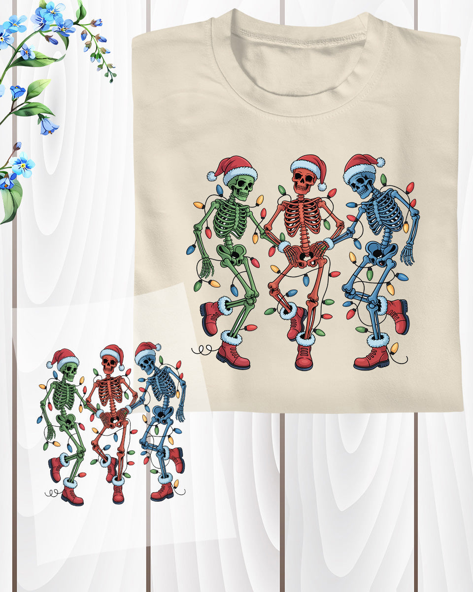 Dancing Skeleton Christmas DTF Transfer