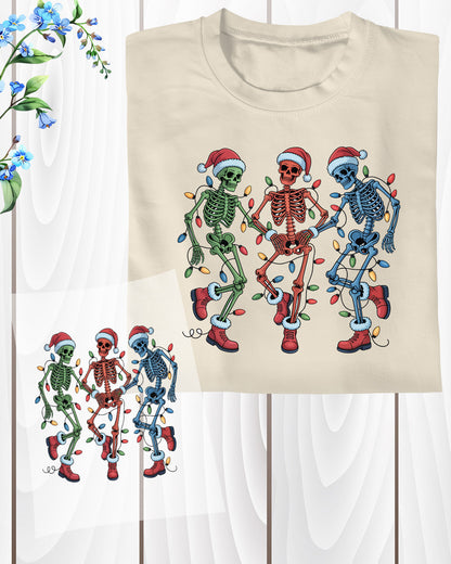 Dancing Skeleton Christmas DTF Transfer