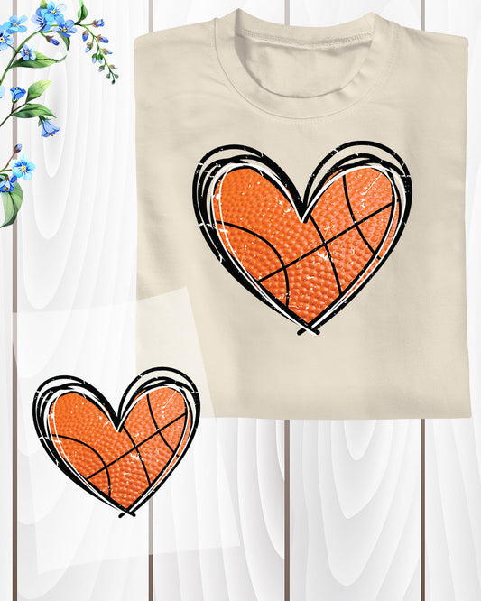 Basketball Heart Trendy DTF Transfer Film
