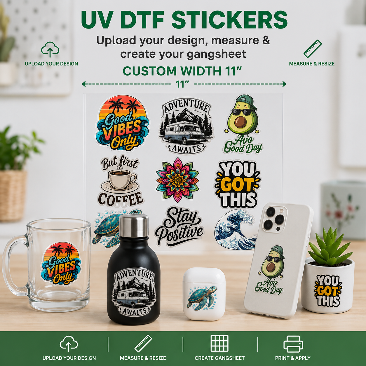 UV Sticker By Size - Upload & Measure
