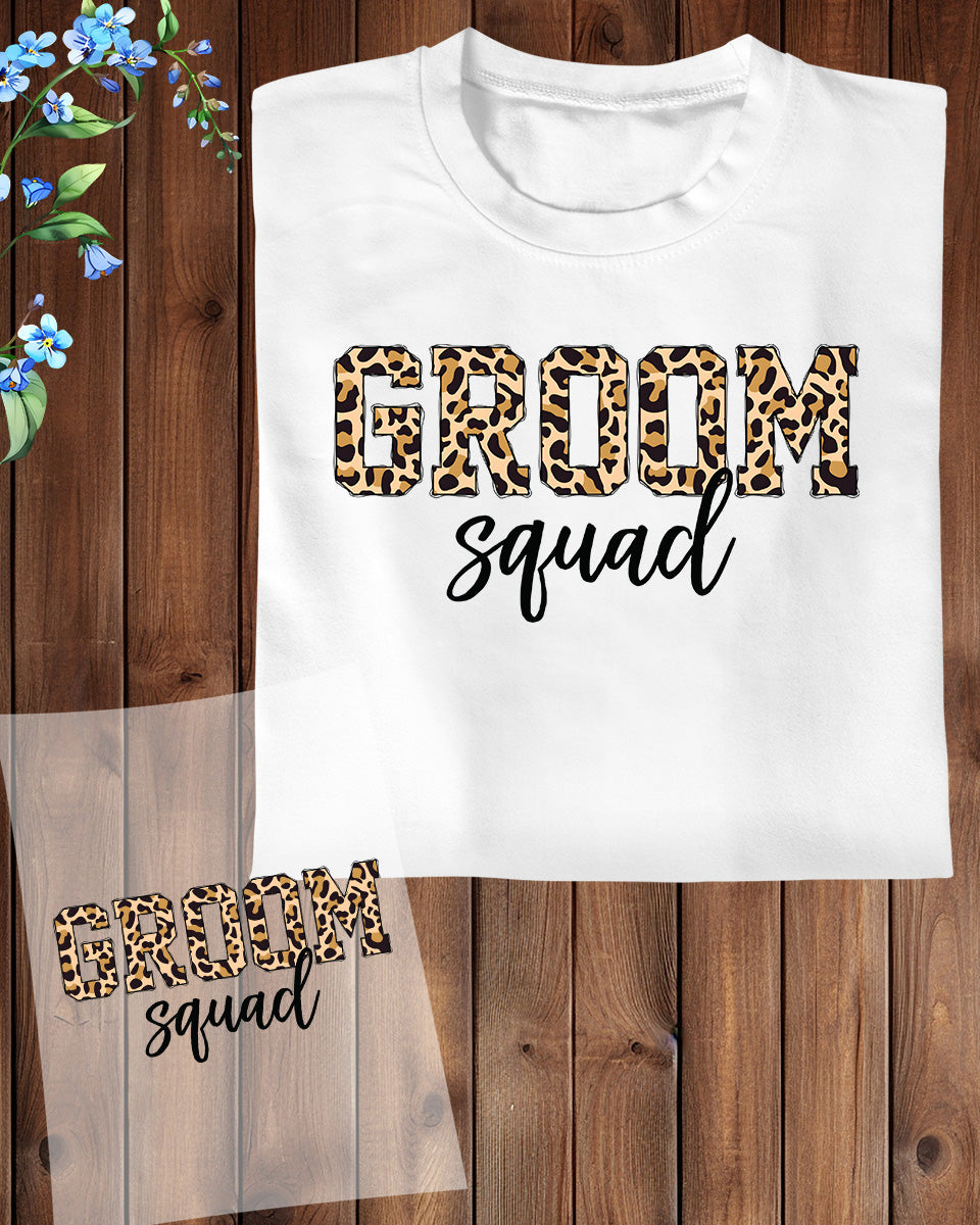 Groom Squad Leopard Print DTF Transfer Film