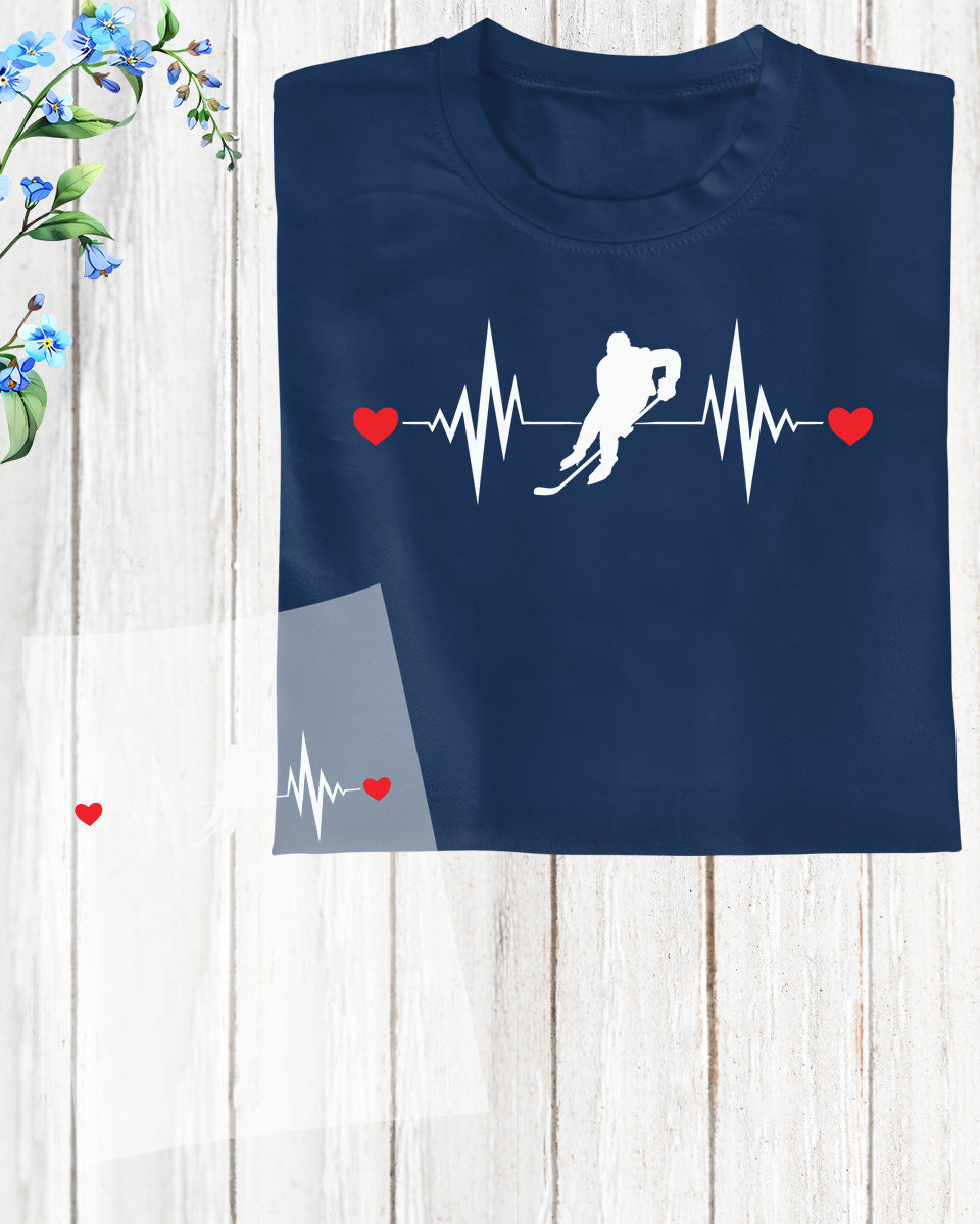 Ice Hockey Player Heartbeat DTF Transfer Film