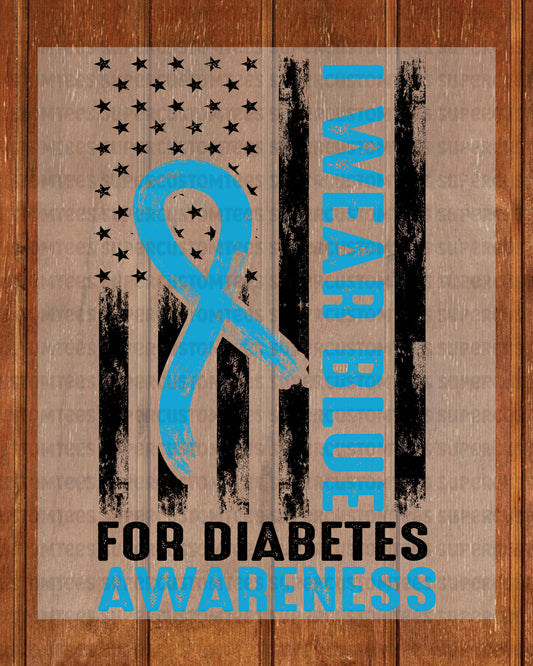 Diabetes Awareness DTF Transfer Ready to Press